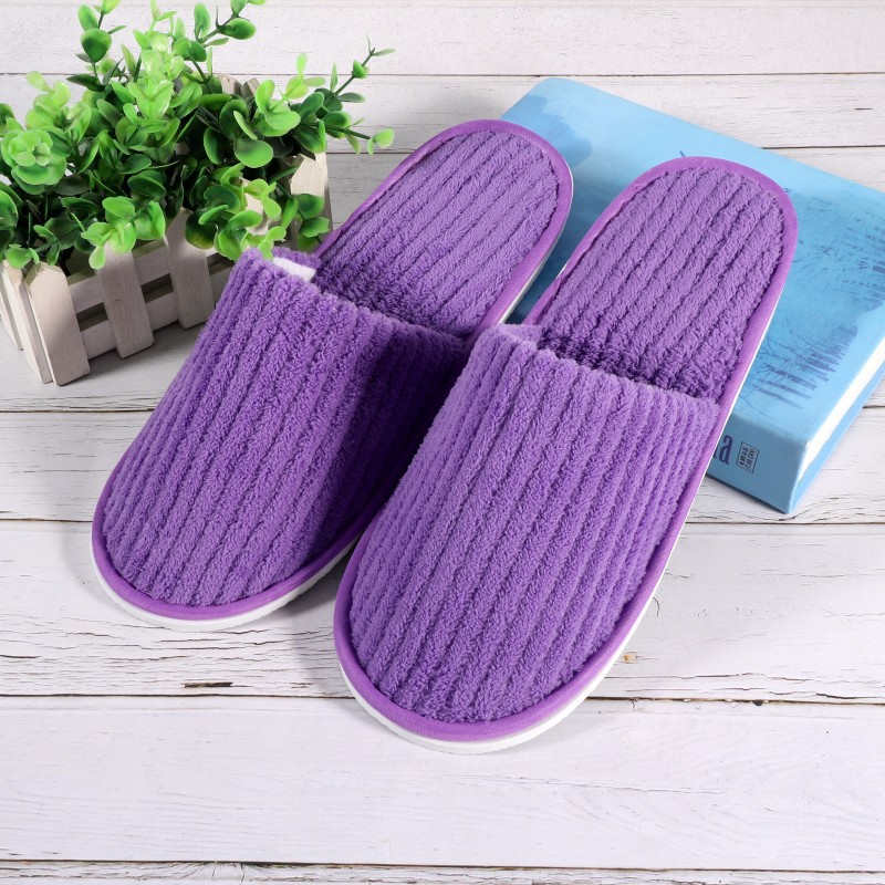 Manufacturers supply disposable coral fleece slippers hotel homestay inn travel home hospitality thickened wholesale