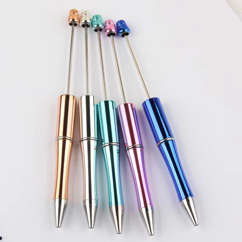 New UV plating beaded pen DIY creative beaded pen spot wholesale ball pen twist wire ball pen