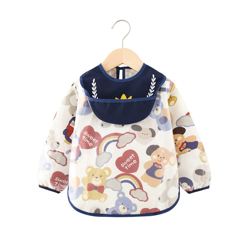 Overalls Baby Boys and Girls Kindergarten Supplementary Food for Eating Waterproof Anti-Dirty Baby Meal Bag Bib Children Retroreflective Apron