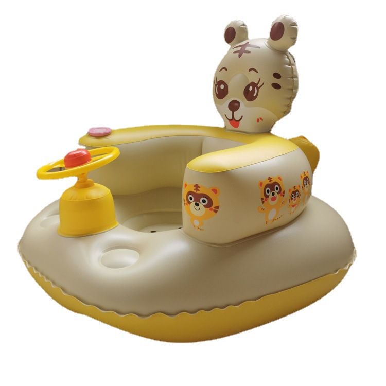 Thickened steering wheel tiger baby inflatable sofa baby Learning Seat car dining chair portable toy with stool