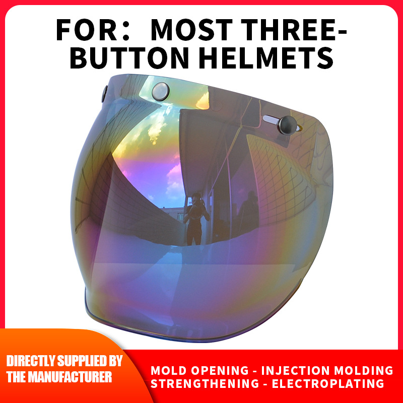 Spot new motorcycle helmet bubble lens button helmets lens retro Harley sun visor