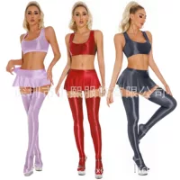 K Love Ice Silk прозрачная супер короткая мини плиссированная юбка Европа и США трансграничный взрыв 7082