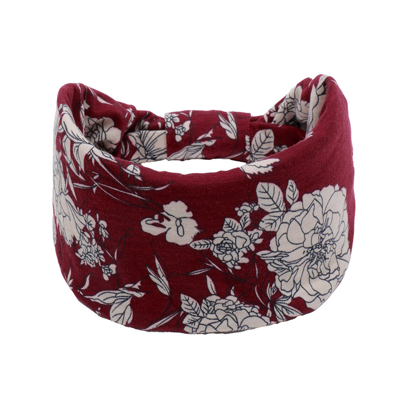New European and American Yoga Hair Band Fashion Hair Accessories Wide-brimmed Bohemian Headband Sweat-absorbent Stretch Cotton Tape