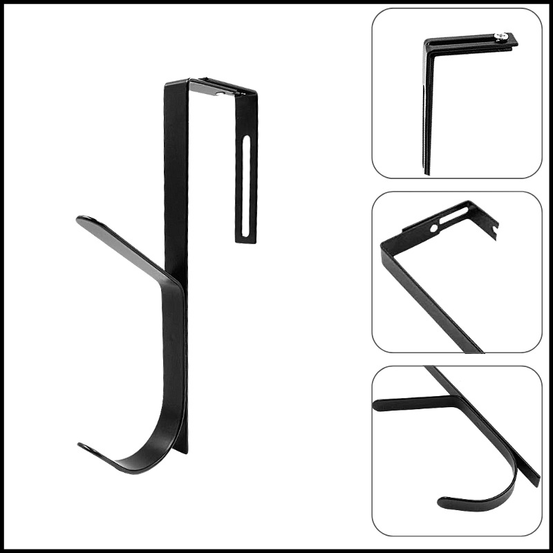 Amazon hot selling adjustable compartment hook black double-layer door back Hook, suitable for compartment door panel hook