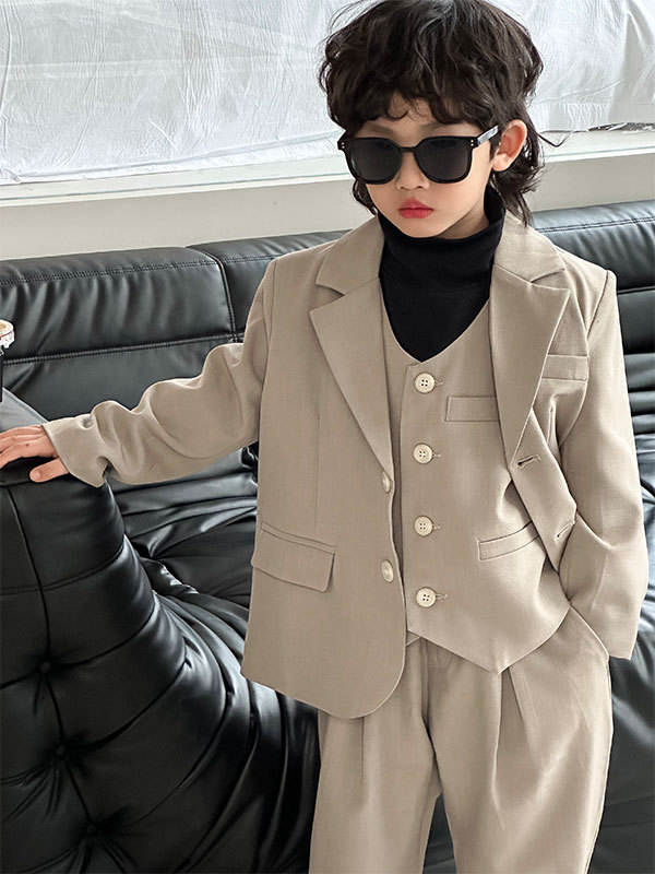 Boys suit British style spring and autumn new children Korean style handsome dress small suit one piece drop shipping