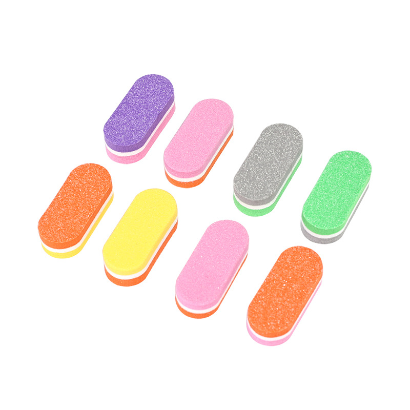 Nail Art Rubbing Strip Mini Oval Small Square Nail File Double Color Sponge Rubbing Strip Polished Mini Small Rubbing Strip