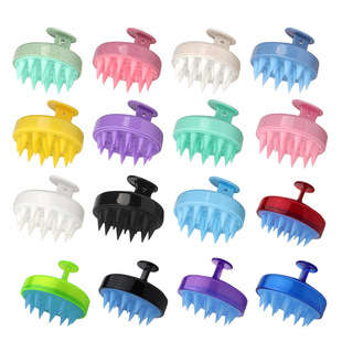 Factory spot massage shampoo brush artifact silicone shampoo brush scalp cleaning soft bath comb hairdressing tools