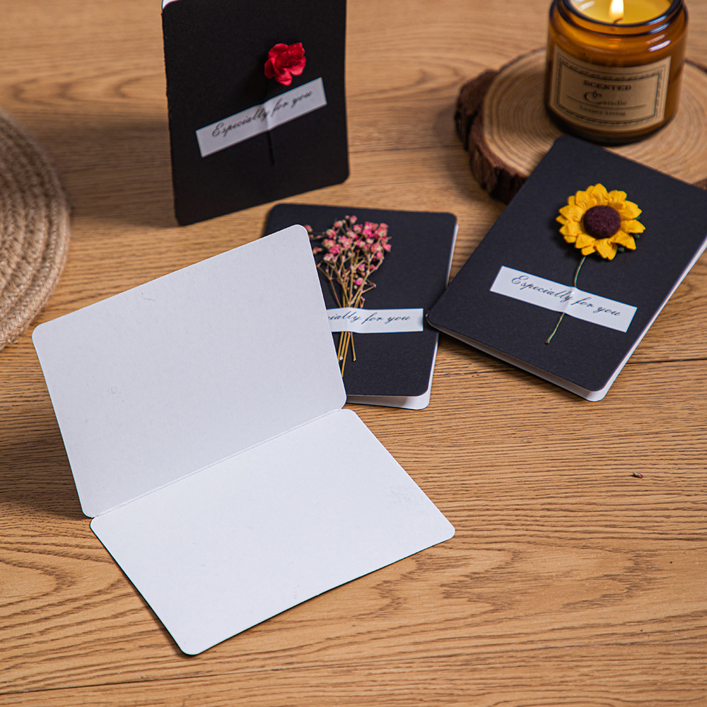 Creative dried flower greeting card birthday gift card Thanksgiving mother blessing Valentine's Day Mother's Day small card wholesale