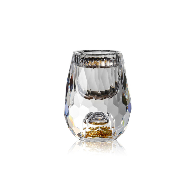 ドリル金箔金山白杯水晶グラス焼酎一杯高足カップ中高級酒器分酒器|undefined