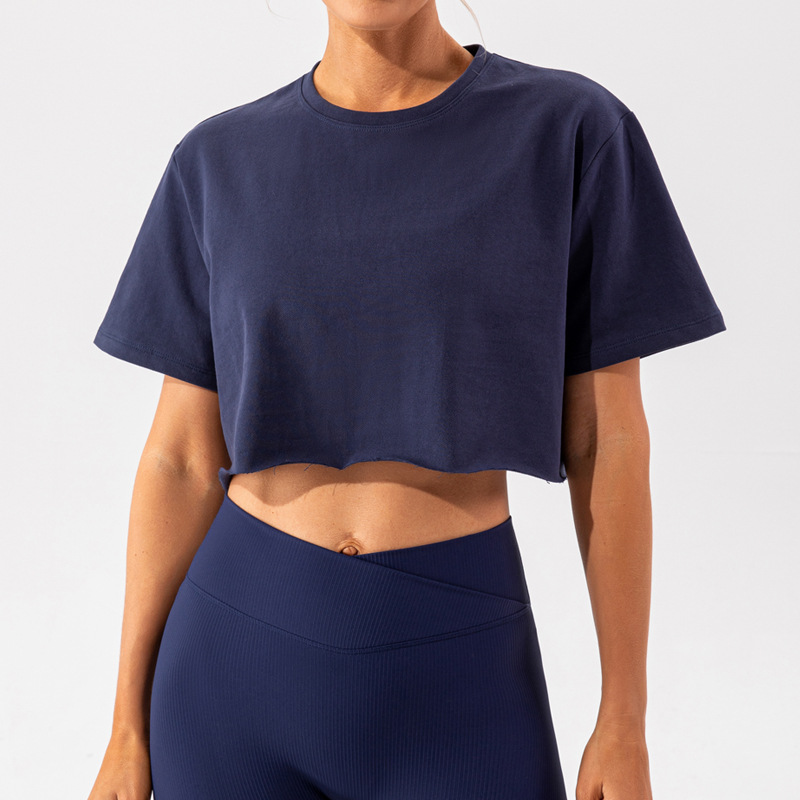 2023 outdoor dance sports short-sleeved yoga clothes women's casual running fitness top loose sports T-shirt women