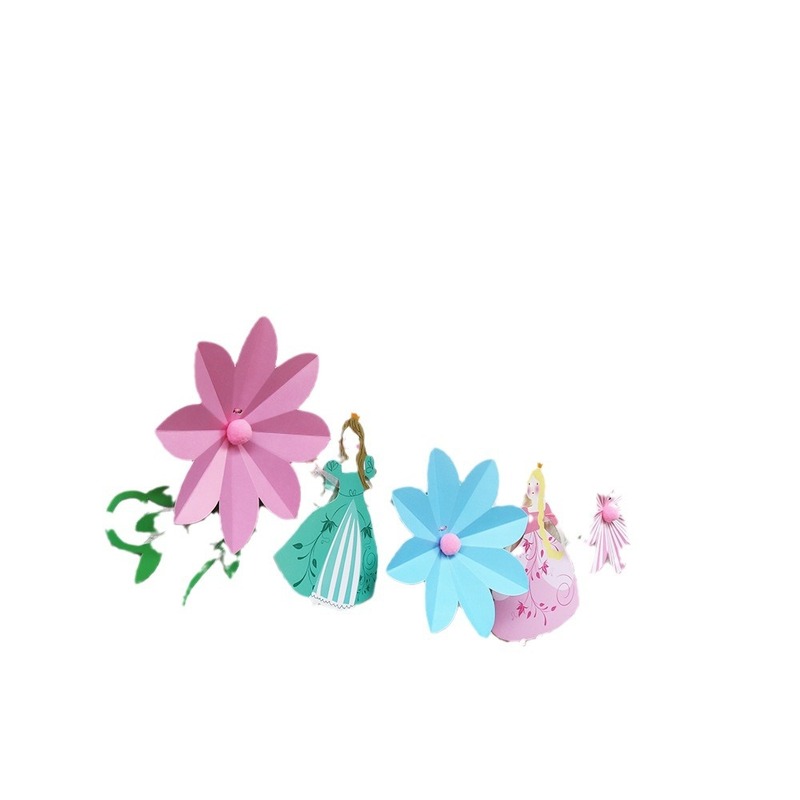 花の緑の葉の王女は旗を引っ張ります。|undefined