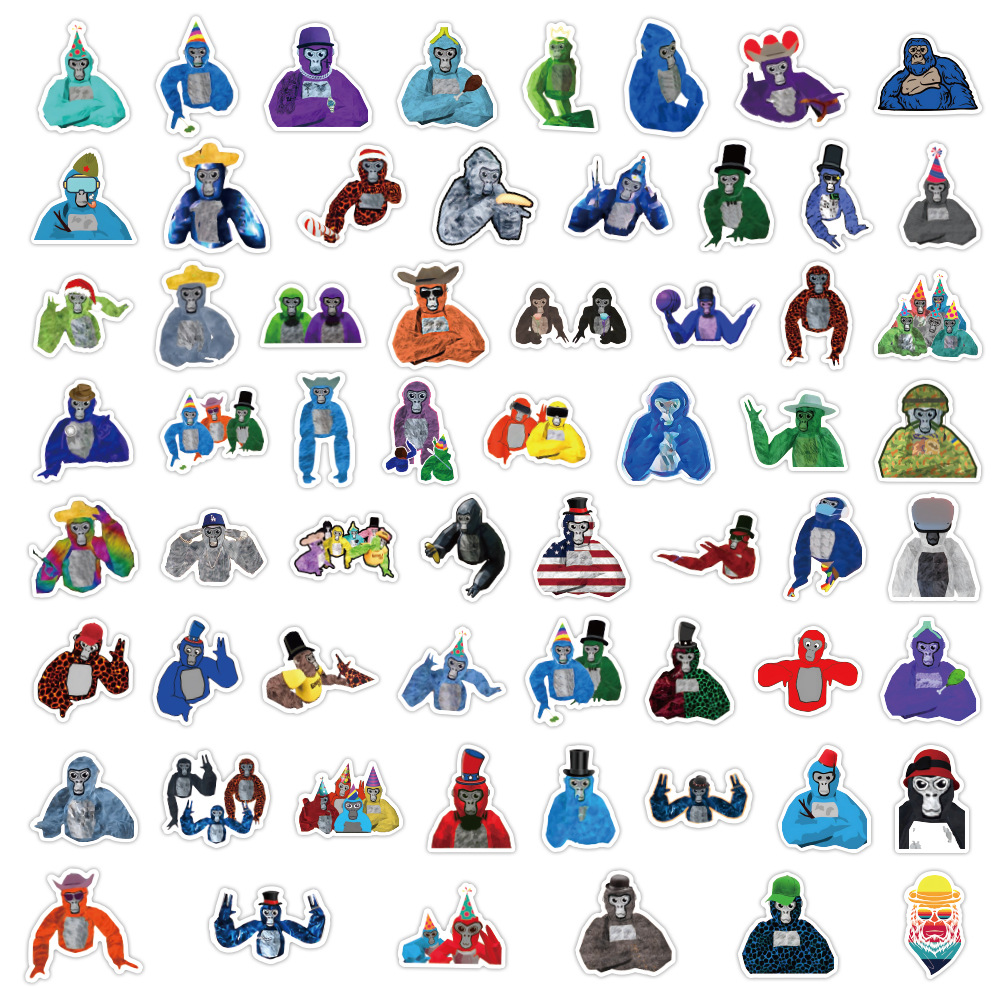 60 cross-border new Gorilla Tag graffiti stickers decorative luggage notebook waterproof stickers wholesale