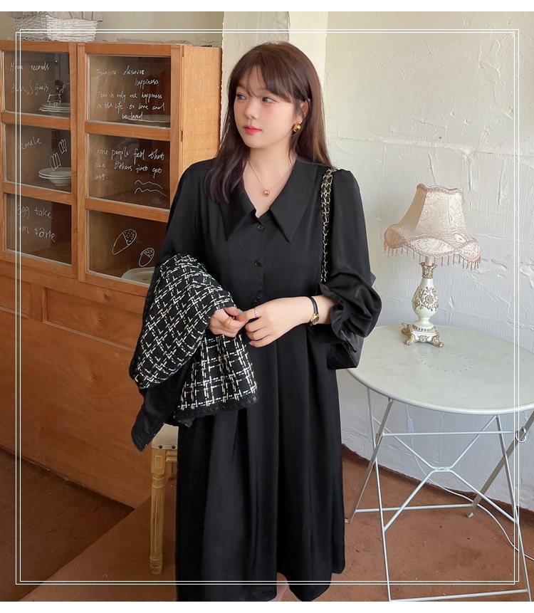 q15 dress 616 horse clip two-piece suit with autumn and winter fat mm size women's 200kg 300kg