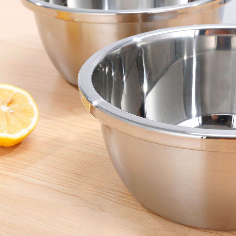 Thickened stainless steel basin three-piece seasoning pot household kitchen egg bowl baking and basin