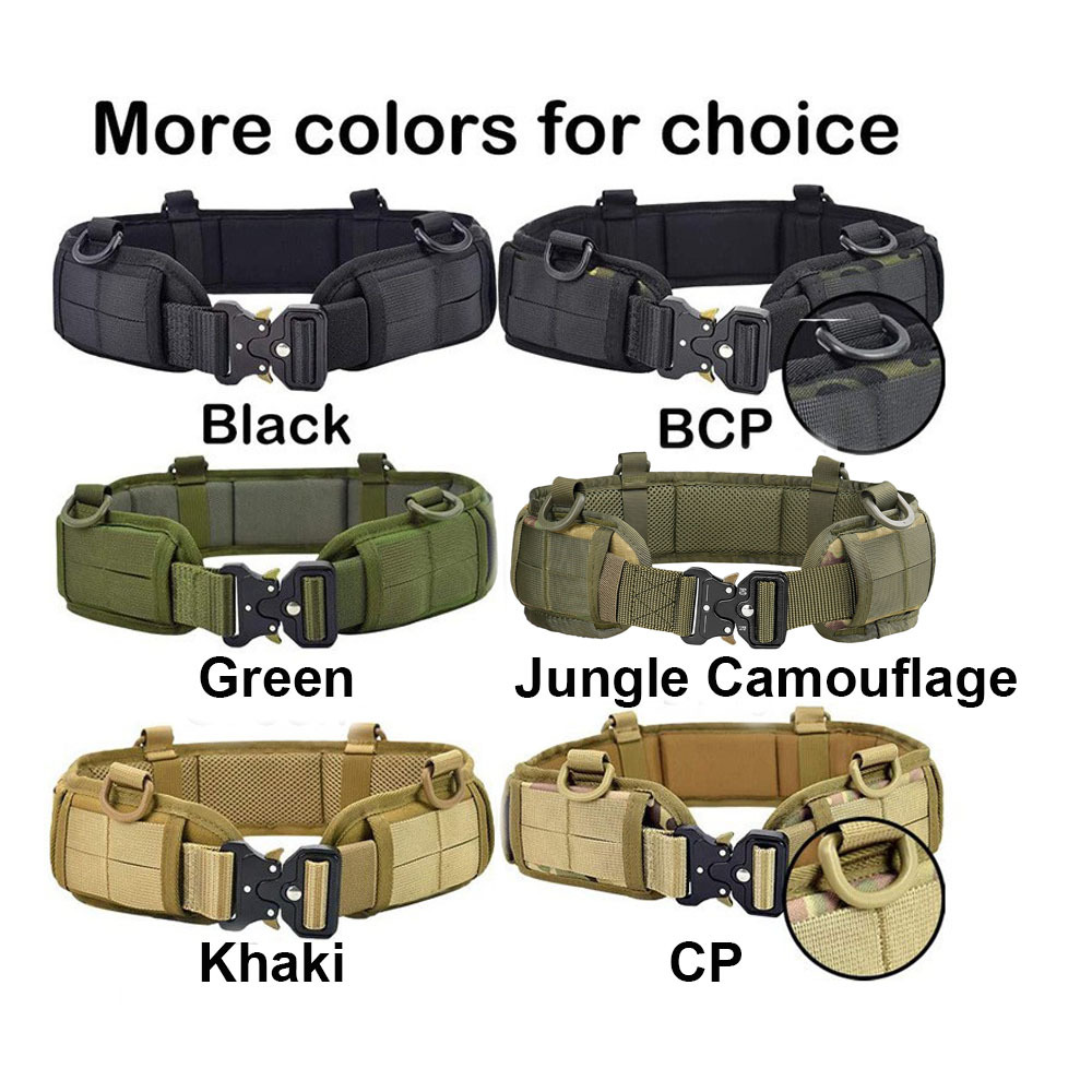 Factory direct outdoor tactical belt CS waist belt accessory small bag black nylon metal buckle belt camouflage