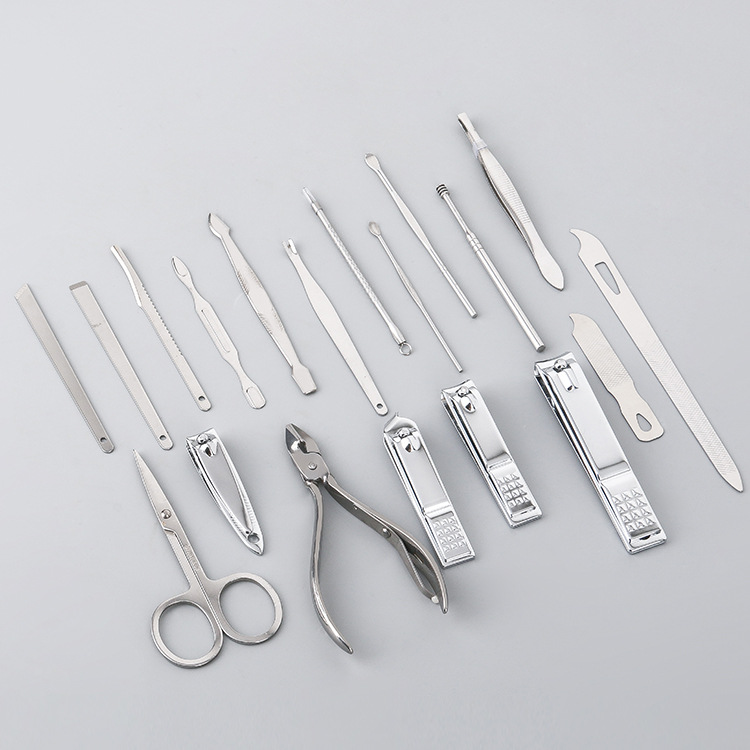 Nail art set Tuhao gold 19-piece set diamond pattern beauty manicure tool home nail clippers nail clippers set