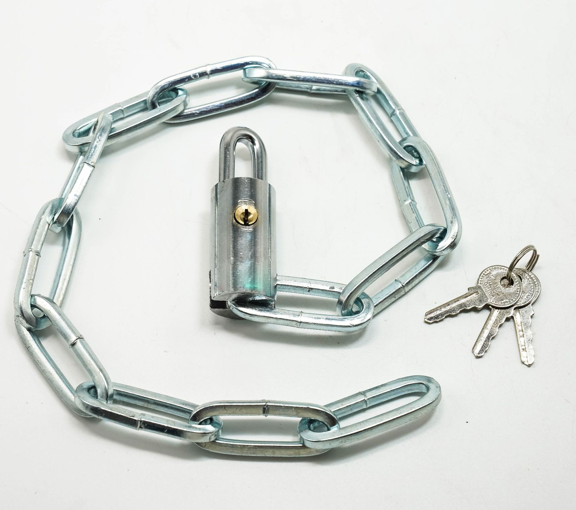 Manufacturers supply white round head chain lock 9008# outdoor anti-theft chain lock bicycle motorcycle chain lock