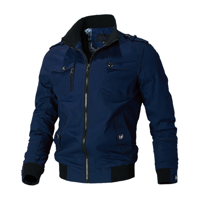 2024 Men's plus size Jacket Autumn Casual Cross-border Korean Handsome Slim Fit Work Jacket Cotton Military Jacket