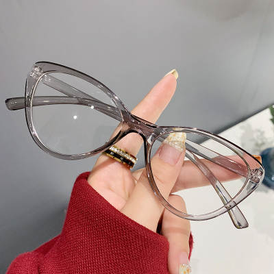 New retro myopia glasses frame European and American cat eye popular plain glasses women's fashion Anti-blue light glasses wholesale