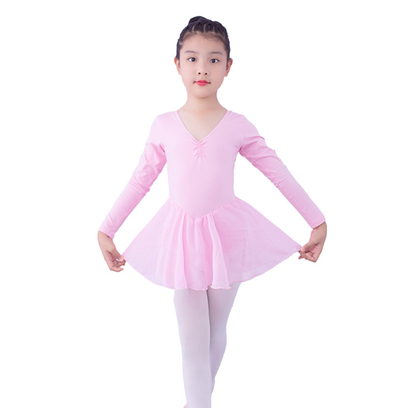 Children's Dancing Clothes Training Clothes Girls' Long-sleeved Autumn Chinese Dance Examination Clothes Ballet Skirt Girls' One-piece Suit