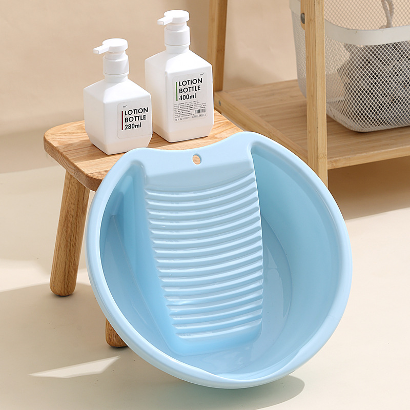 Plain Color Thickened Laundry Basin for Household Student Dormitory Plastic Washboard Basin for Baby Washing Clothes Basin Washboard