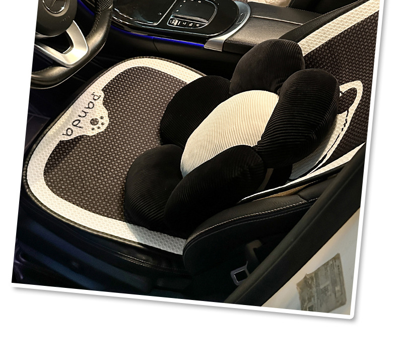 Coussin de voiture coussin frais d'été coussin de ventilation de siège de voiture universel quatre saisons pièce unique ensemble de trois pièces panda en soie glacée d'été_voghion.com