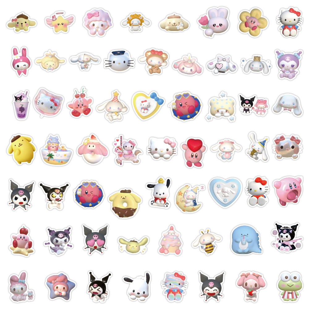 120 cartoon 3D Sanrio Hello Kitty facial expression bag graffiti stickers luggage Computer mobile phone sticker