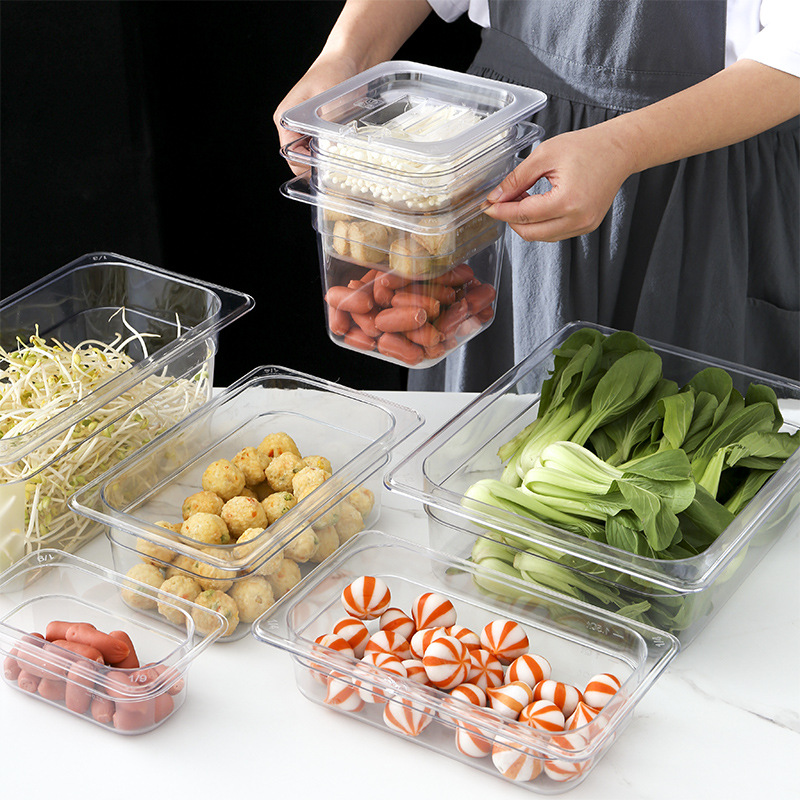 Malatang vegetable selection basin acrylic portion basin rectangular dish basin transparent dish box plastic display cabinet box
