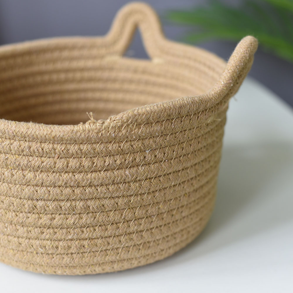 Storage basket wholesale cotton basket woven basket rattan cat ear round Net red storage basket factory direct sales basket