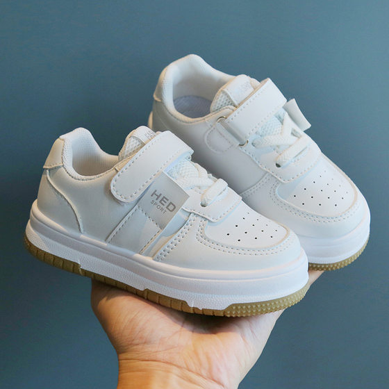 Children's White Shoes Spring and Autumn 2024 Girls' Sneakers Non-slip Light Boys' Sneakers Soft-soled Baby Casual Shoes