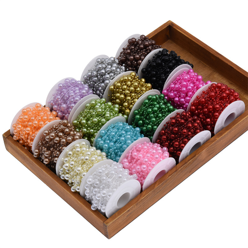 Cross-border sales 8+3 stars Pearl plastic fishing line beads bridal hair accessories wedding decoration beads 10 meters