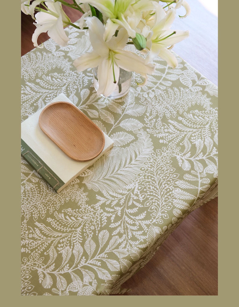 Wholesale tablecloth spring green plant tablecloth printing plant vintage ins shooting background cloth decorative coffee table