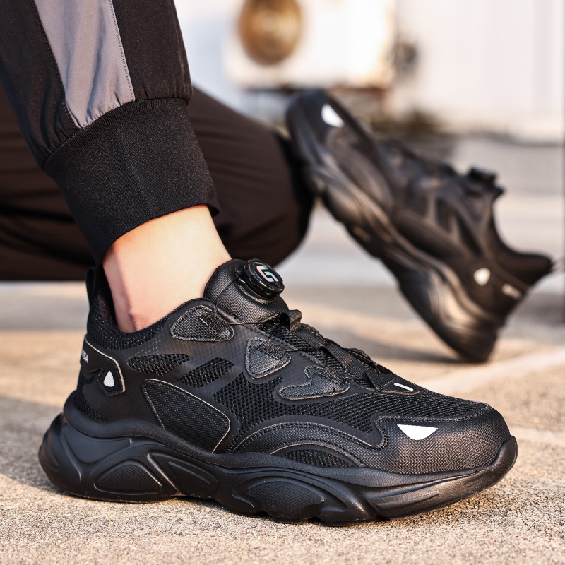 Labor Protection Shoes Anti-smashing Anti-piercing Smart Shoe Buckle Lace-free Wear-resistant Comfortable Summer Safety Protection Work Shoes