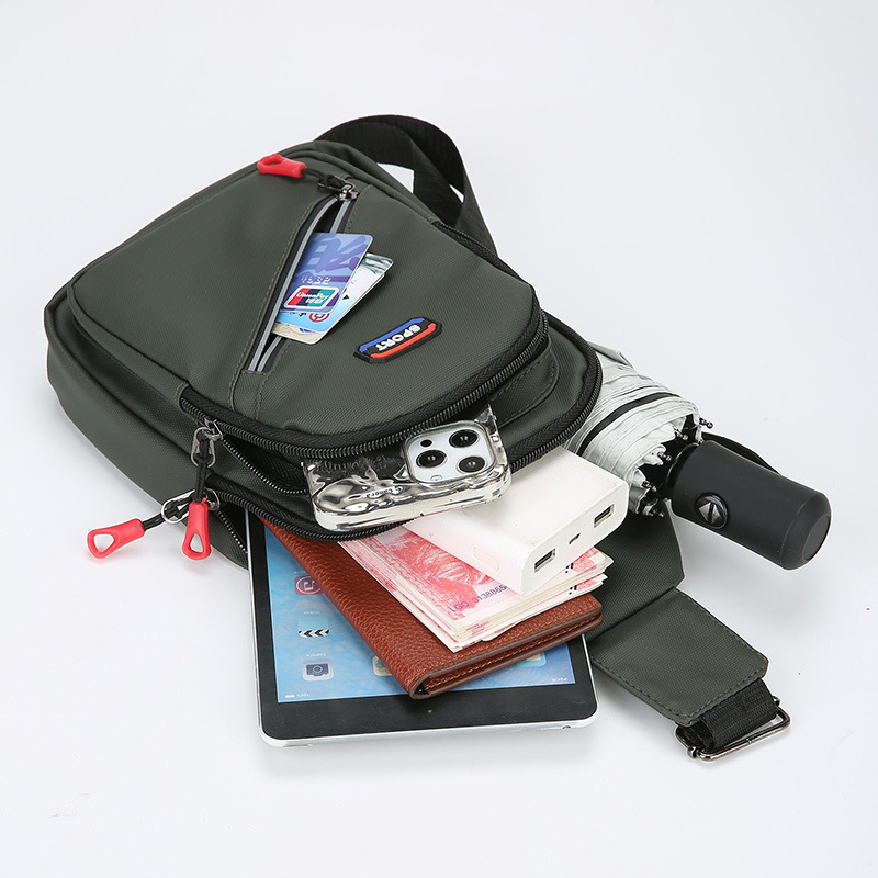 Trendy personality boys small satchel 2024 new waterproof lightweight chest bag multi-layer simple messenger bag waist bag wholesale