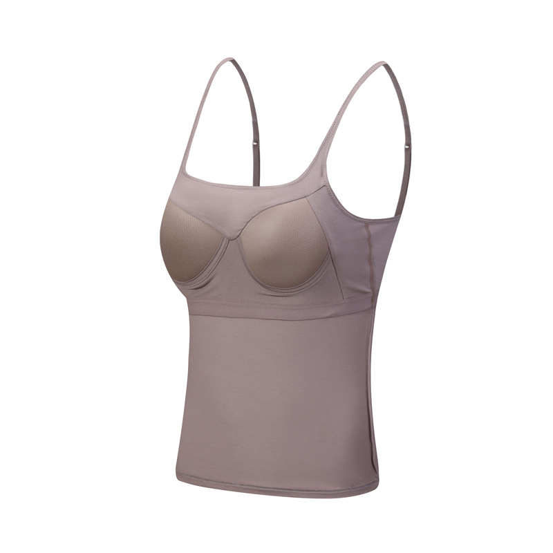 Women's Qi Belt Chest Pad Camisole Vest One-piece bra bra Black Cup Cover White Inner Base Underwear