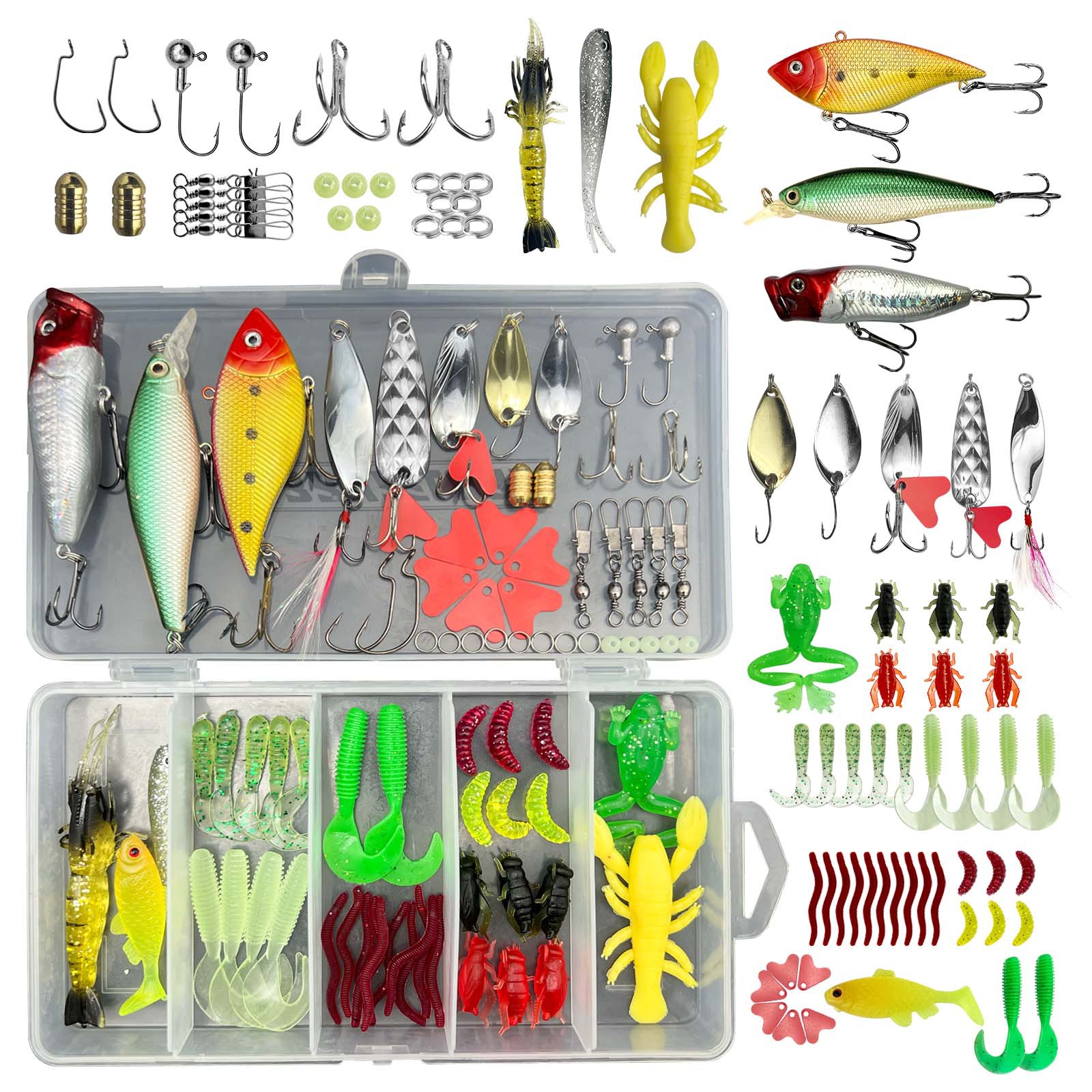 Luya bait suit freshwater sea fake bait hard bait Soft Bait Lei frog horse mouth melon seeds sequins Soft Bait Mino Road bait