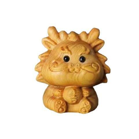 Thuja Cartoon Chinese Zodiac Handlehold Wooden Carving Pendant Cultural Play Crafts Scenic Spot Stall Hot Selling Solid Wood Ornaments