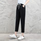 2024 Cotton and Linen Ankle-length Pants Spring and Summer Thin I Straight-tube Loose Casual Pants Women's Water-washing Pants Harlan Footless Pants Ins