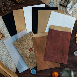 Kraft paper/Black Card/beige Daolin envelope plain blank retro plain invitation envelope fire paint envelope