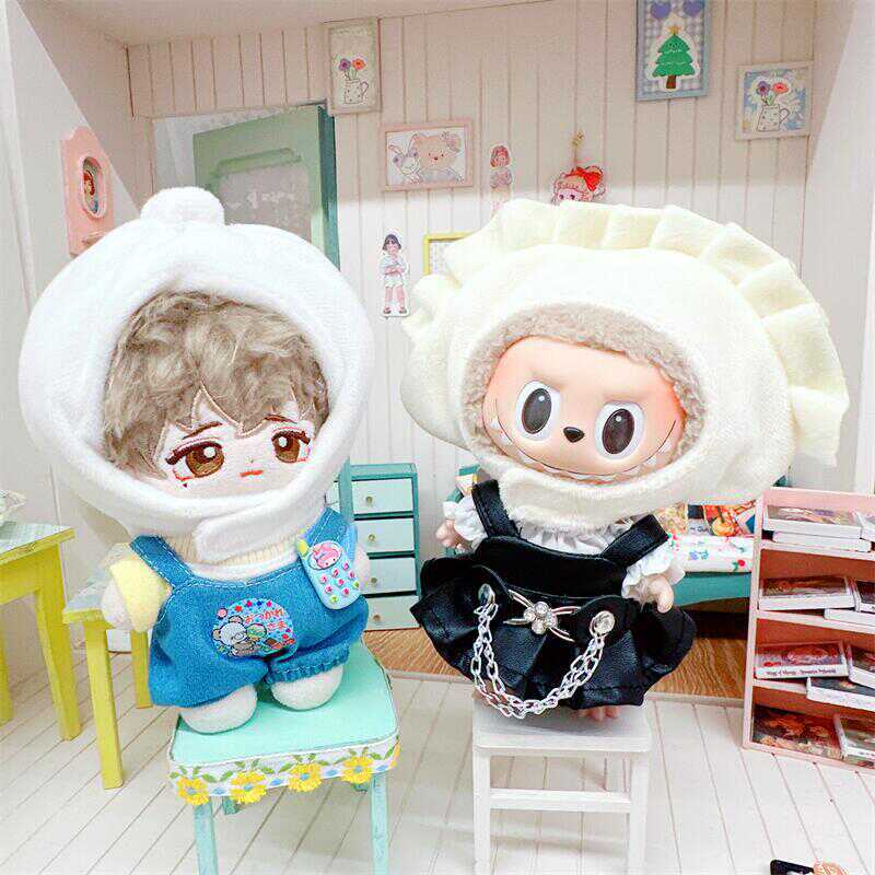 10cm Baby Clothes Cute Buns and Dumplings Hat Pull Cloth Headgear 15cm Cotton Doll Clothes Dress Up