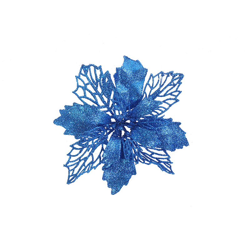 Christmas Gold pink flower hollow gold pink Christmas flower large artificial flower Christmas tree decoration supplies cross-border exclusive_voghion.com