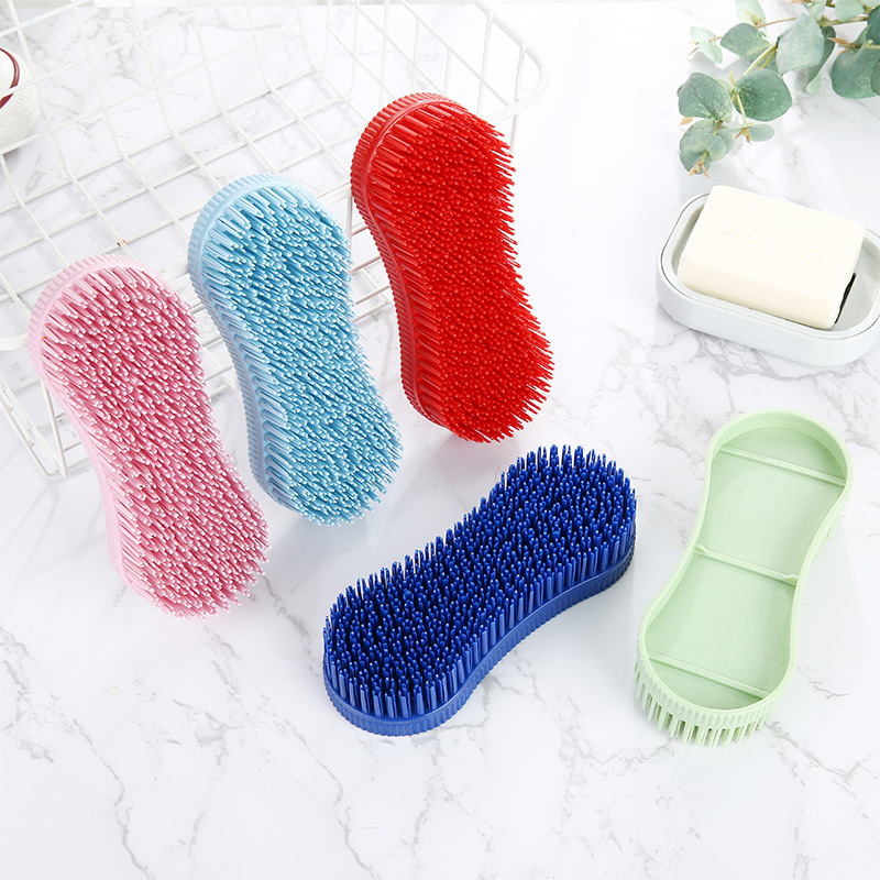 Plastic soft rubber bristles integrated 8-character brush jeans brush household bristle board brush kitchen cleaning brush source 
