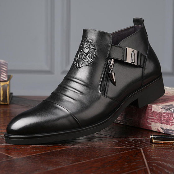 HPIOPL5010 cross-border Men's embossed Martin boots double-sided zipper European and American fashion boots men's boots men