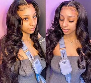 European and American women's wig front lace African chemical fiber long curly hair big wave wig cover black matte silk