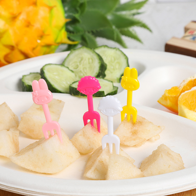 Creative Children's Cartoon Fruit Fork Household Platter Decorative Fruit Fork Cute Style kt Rabbit Fruit Sign Fork