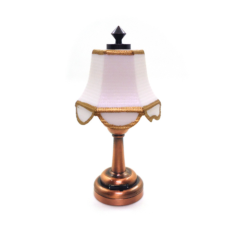 1:12 DOLLHOUSE accessories DOLLHOUSE wall lamp European-style table light will be on LED light toggle switch cross-border ornaments