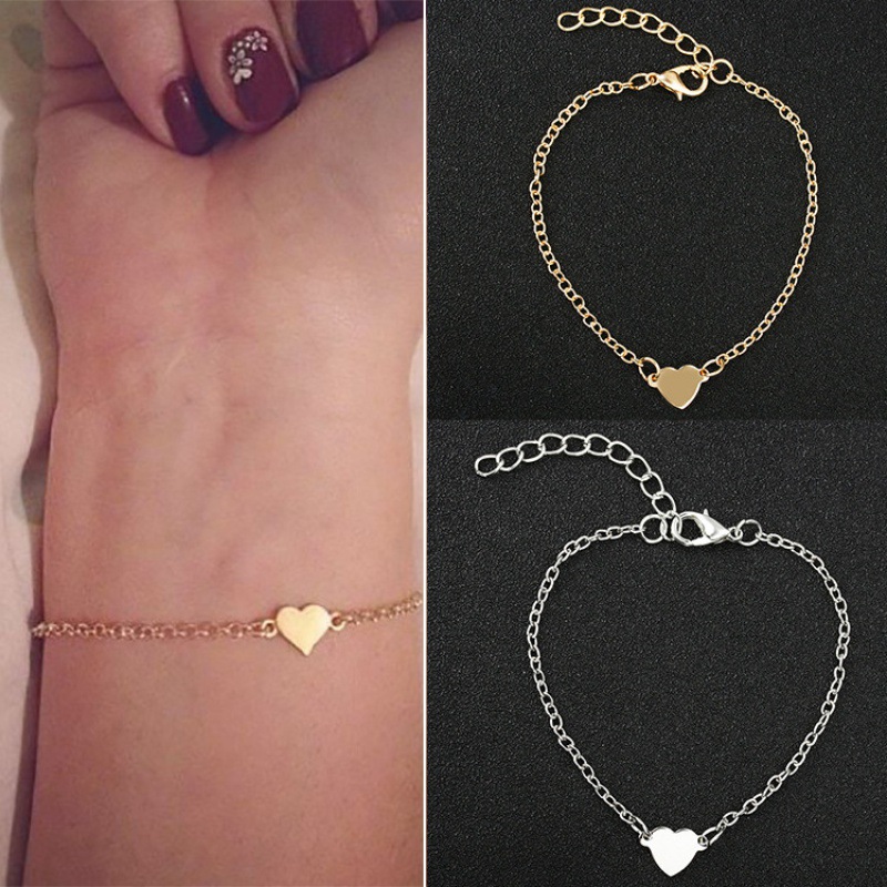 Simple Sexy Heart-shaped Love Heart Bracelet European and American Foreign Trade Cross-border Handmade Jewelry Wholesale