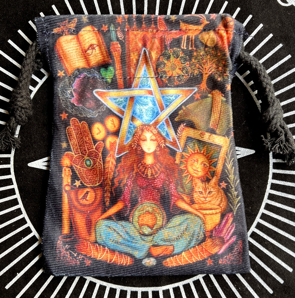2022 New 13x 18cm double-sided printing composite velvet home accessories gift tarot card storage bag