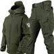 Autumn and Winter soft shell shark skin warm suit men's and women's same outdoor wear camouflage training clothes