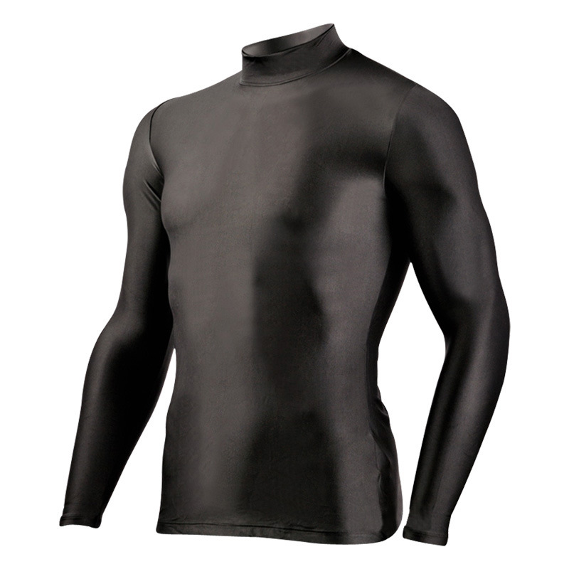 Summer Golf Clothing Men's Ice Silk Base Shirt Long-sleeved Base Shirt Mid-high Collar Sunscreen High Stretch Jersey